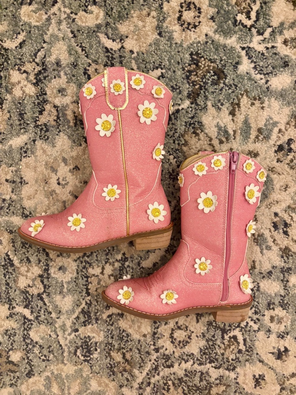 Pink Daisy Western Kids' Boots